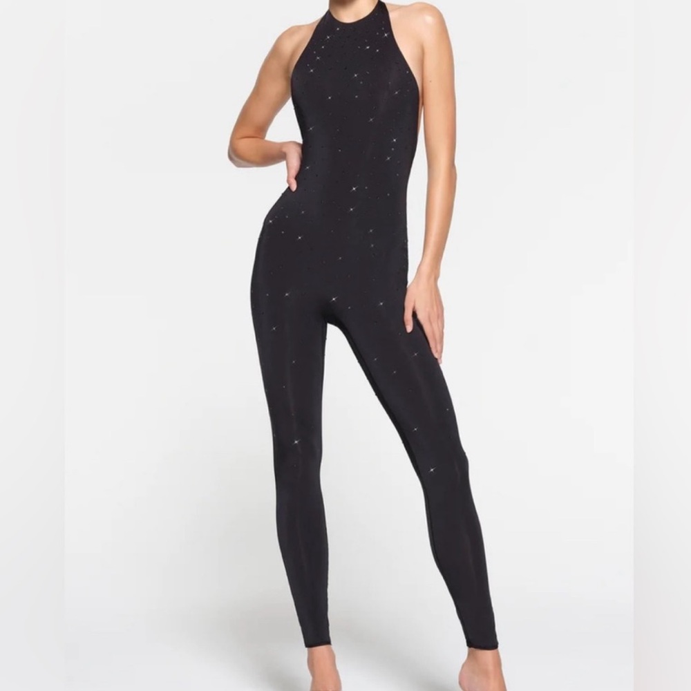 Skims Swarovski Halter Jumpsuit